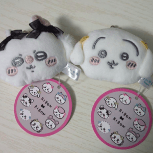 67914 Chiikawa Mini Purse with Ribbon, Rabbit and Flying Squirrel Designs, Set of 2