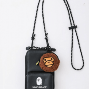 65712  BAPE KIDS Accordion-style Black Smartphone Shoulder Bag