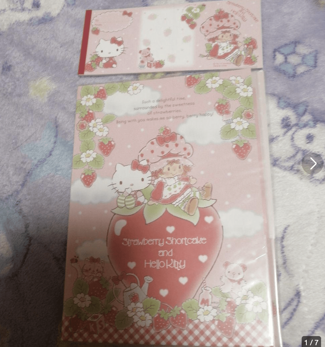68875 Strawberry Shortcake x Hello Kitty Letter Set and Memo Pad Set by ...