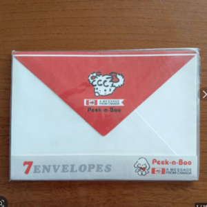 69961  Sanrio 1977 Peek-a-Boo Envelope with Old Logo, Unused, Showa Retro