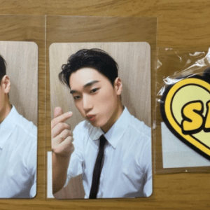 73938 ATEEZ Sun Online FC Lottery - 2 Trading Cards and Rubber Name Keyring