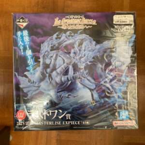 Box for a Dragon Ball–style figure: blue, ice-like creature with outstretched hands on dark purple background, Bandai Namco logo top-right, text in Japanese.