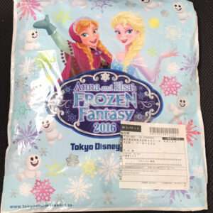 Light blue plastic package featuring Anna and Elsa from Frozen, surrounded by snowflakes and Olaf; reads "Anna and Elsa's Frozen Fantasy 2016" Tokyo Disney.