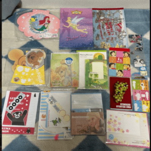 75904 Letter sets, notebooks, and stickers bundle for sale; featuring Disney Resort, Snufkin, Heidi, etc.