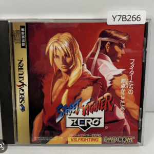 Sega Saturn Street Fighter Zero game case featuring two fighters facing off, with Capcom and V.S. Fighting logos at the bottom.  Articulos Japan (Post Box Japan)