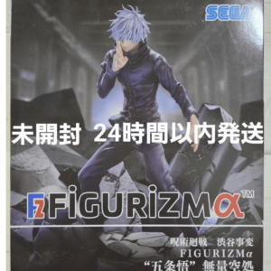 SEGA FIGURIZMα figure box with a blue-haired, purple-clad anime character striking a pose amid rubble; bold white text across the front.