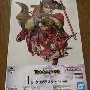 Dynamic poster art: a boy in gear riding a red dragon with spikes, wielding a staff, with 'The Chronicle of Goku' branding and Bandai Namco logos at the bottom