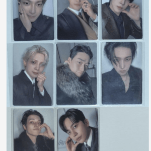 Collage of nine portrait photos in Polaroid frames on a pale blue background, with yellow Chinese text in the bottom-right corner.