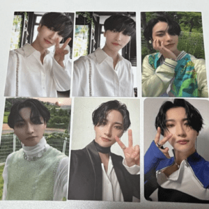 Six-photo collage of a young man with dark hair in various outfits, posing with peace signs and hand on face.