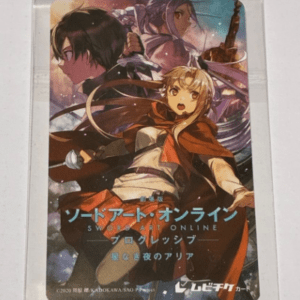 Cover art for Sword Art Online Progressive card game: a blonde girl in an orange cape at the front with other characters in the background, and Japanese title text visible
