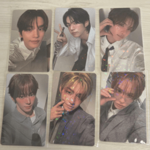 Six portrait photos of a young man in formal outfits, arranged 2x3, showing different poses with a glittery overlay.