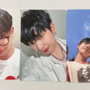 Triptych photo collage of a young man with dark hair: left panel wearing glasses and a white shirt, middle panel close-up in a light denim shirt, right panel outdoors against a blue sky making a peace sign.