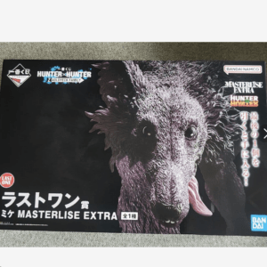 Box packaging for Masterlise Extra figure from Hunter x Hunter, showing a purple creature head on a black background with logos and Japanese text.