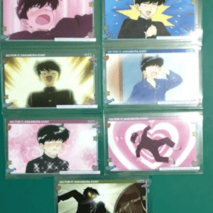 Six illustrated anime character cards arranged in a 3x2 grid, each showing a different expressive pose with the caption 'Go for it, Nakamura-kun!'