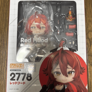 Boxed Nendoroid Red Hood figure with accessories visible through the window.
