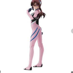 Anime-style female character in a pink form-fitting suit striking a pose with glasses.