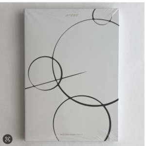 Grey packaging with black circular line art and small metallic brand text at the top; reads 'GOLDEN HOUR: Part 4' at the bottom edge.