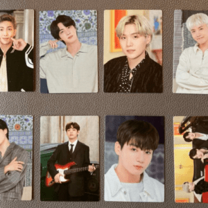 collage of eight individual portraits of young men in stylish outfits; some posing with instruments like a guitar