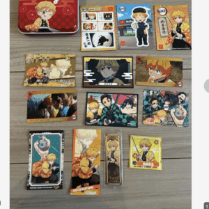 90966[ Kimetsu no Yaiba] Zenitsu Agatsuma Sticker, Card, and Milky Tin Set