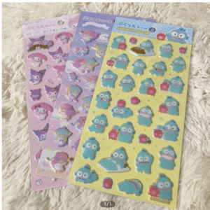 99368 Sanrio Puffy Sticker 3-Sheet Set